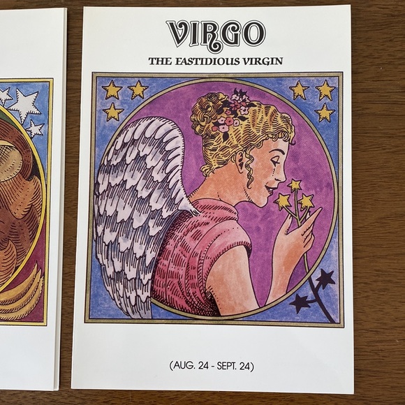 Zodiac Sign Greeting Cards Set by Kemosabe Basabe 1991. NEW - Picture 3 of 12